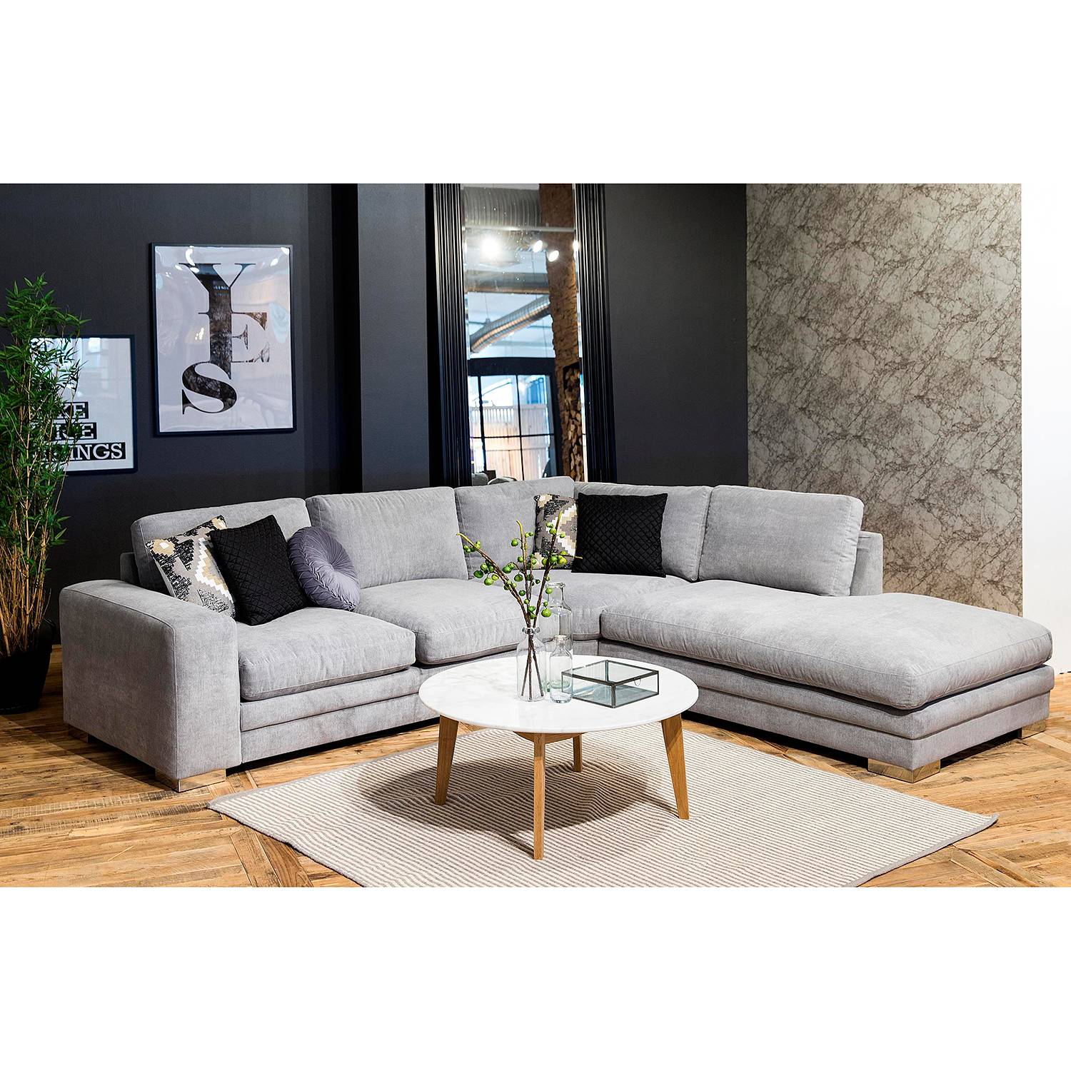 M ac 03 00166 ecksofa intento – microfaser – grau, roomscape ... Grau couch wohnzimmet