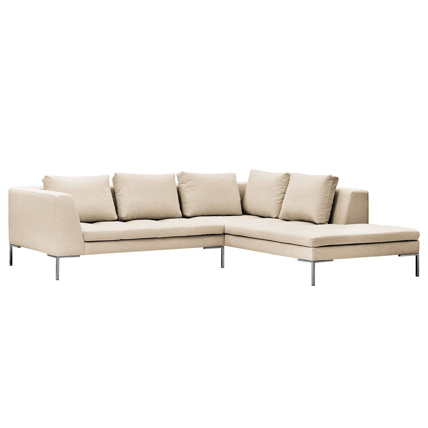 Ecksofa Madison I - Webstoff - Ottomane davorstehend ...