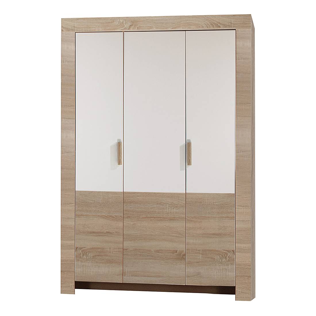 Kledingkast Emma grof gezaagde eikenhouten look wit 3 deurs_ Wimex