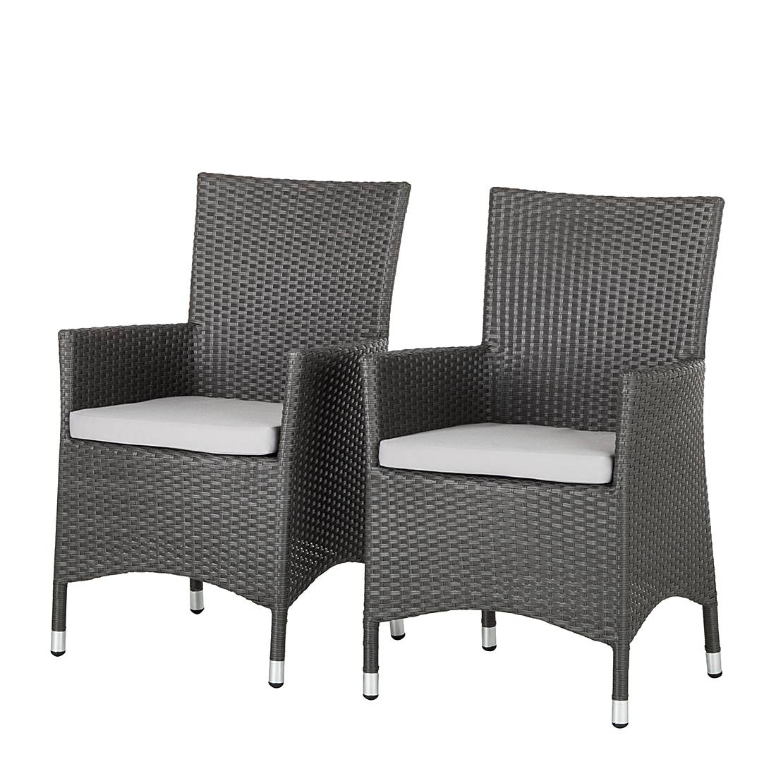 Gartensessel Paradise Lounge (2er-Set) - Polyrattan Grau ...