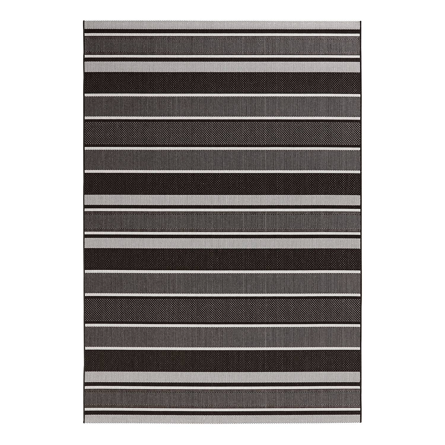 In-/Outdoor-Teppich Strap - Kunstfaser - Schwarz / Grau - 80 x 150 cm, Bougari In-/Outdoor-Teppich Strap - Kunstfaser - Schwarz / Grau - 80 x 150 cm, Bougari
