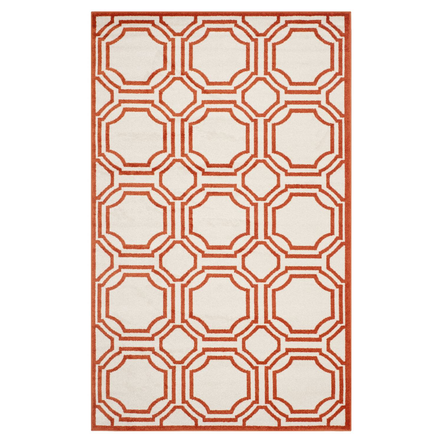 In-/Outdoorteppich Ferrat - Creme/Orange - MaÃŸe: 121 x 182 cm, Safavieh