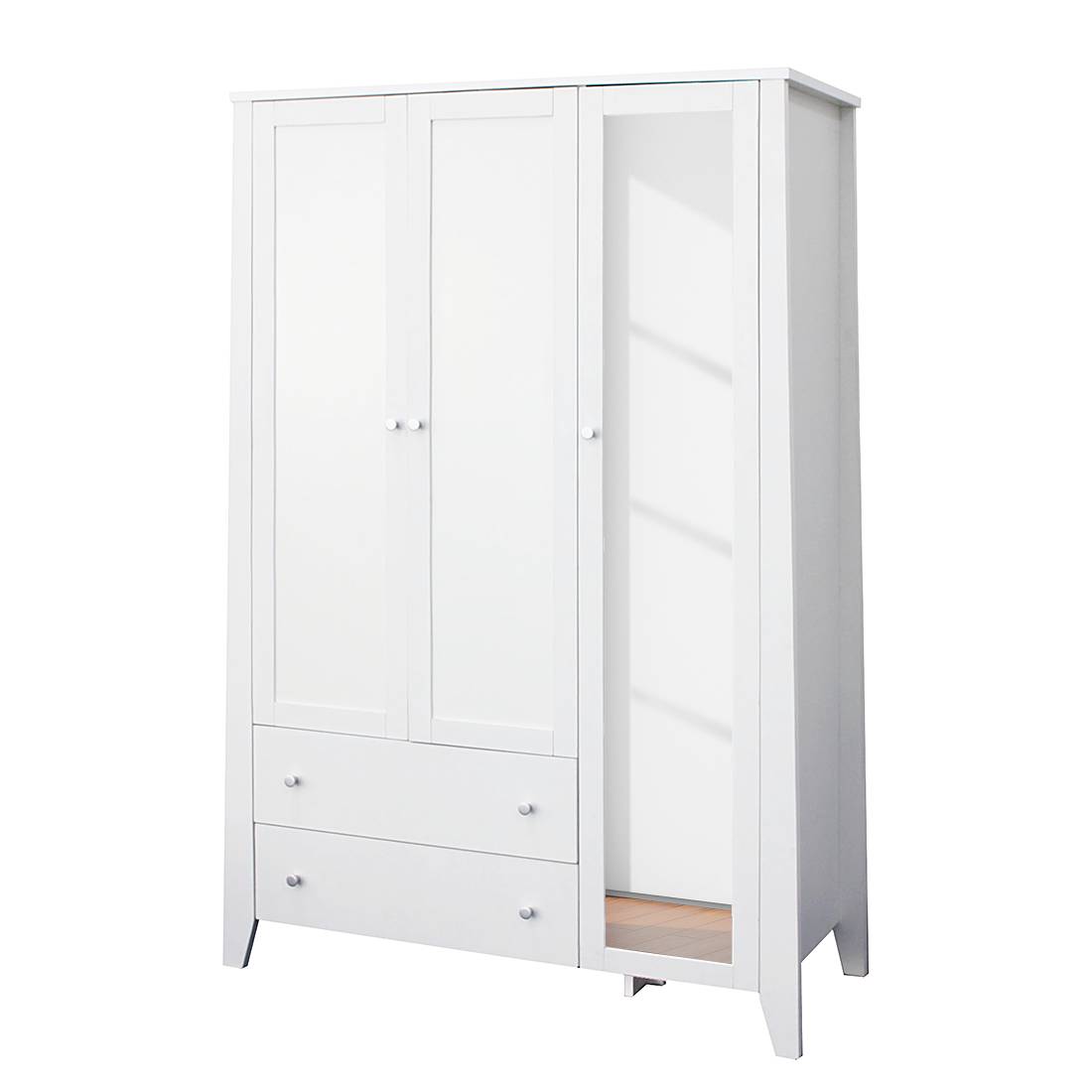 Armoire Mallund II (avec miroir) - Blanc, Maison Belfort