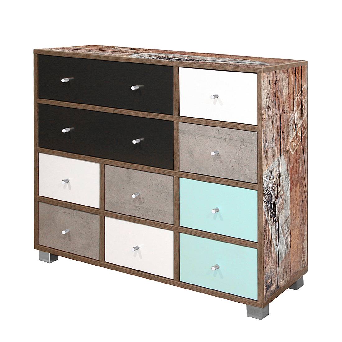 Commode Verna III blauw Panama eikenhouten look_ Schildmeyer