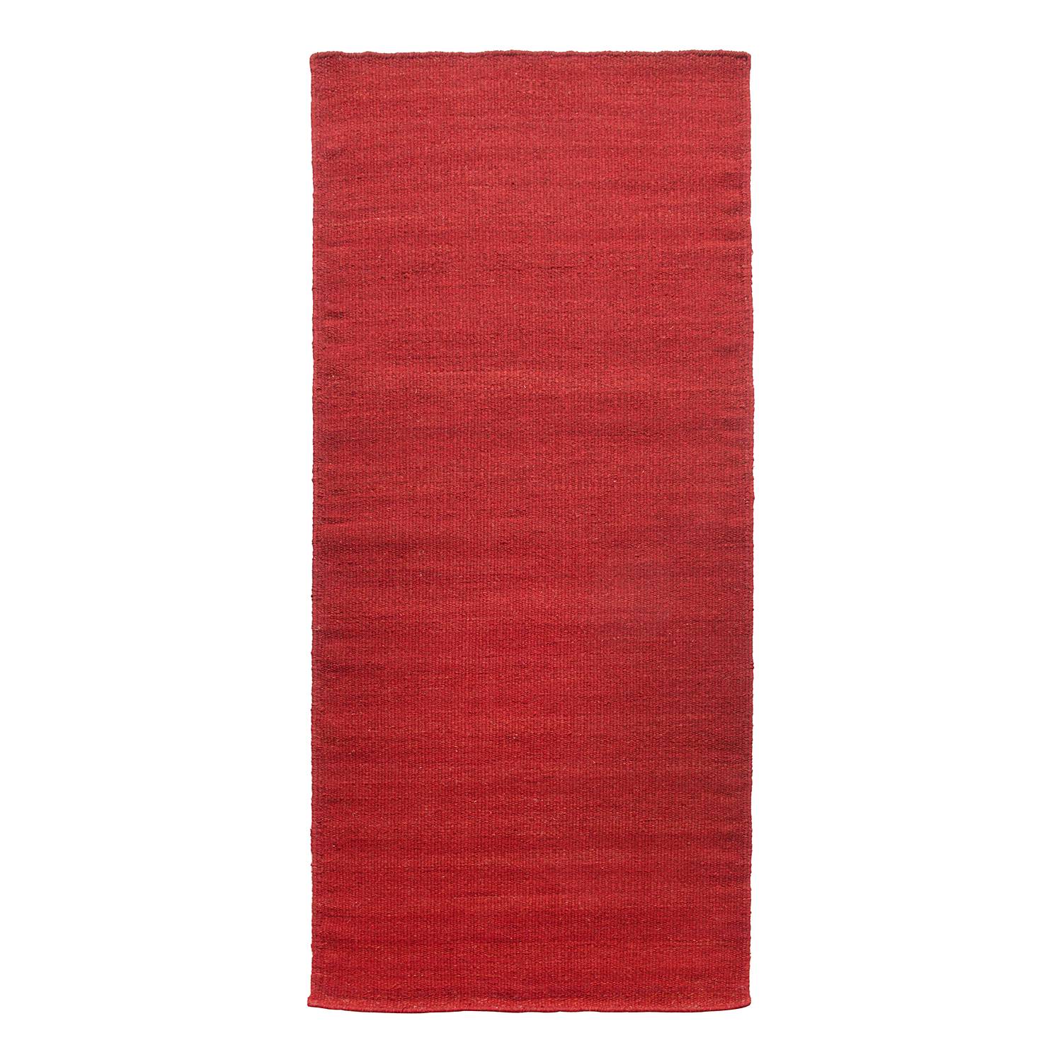 LÃ¤ufer Kelim Uni - Schurwolle - Rot - 80 x 200 cm, Parwis