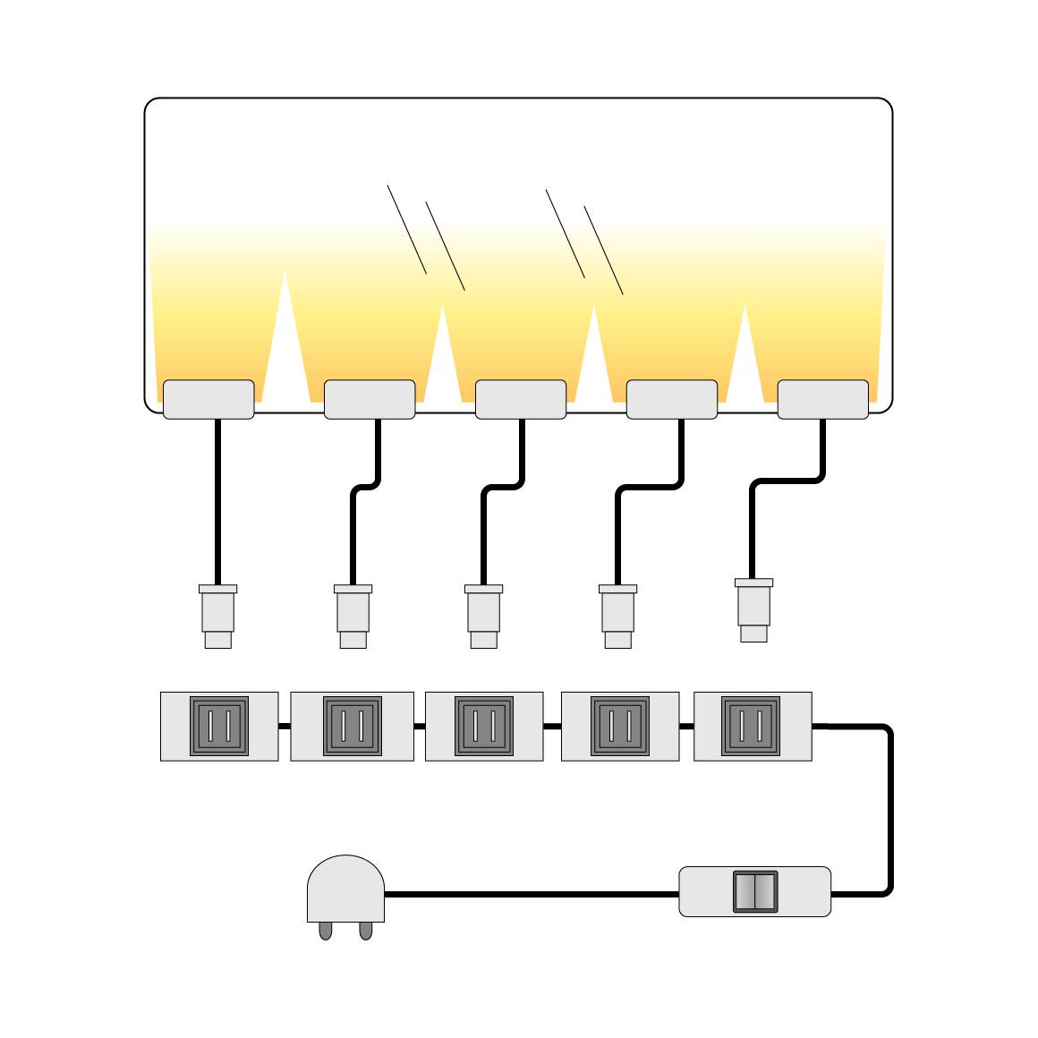 EEK A+, LED-Clip Glow (5er-Set) - Warm WeiÃŸ, Trendteam