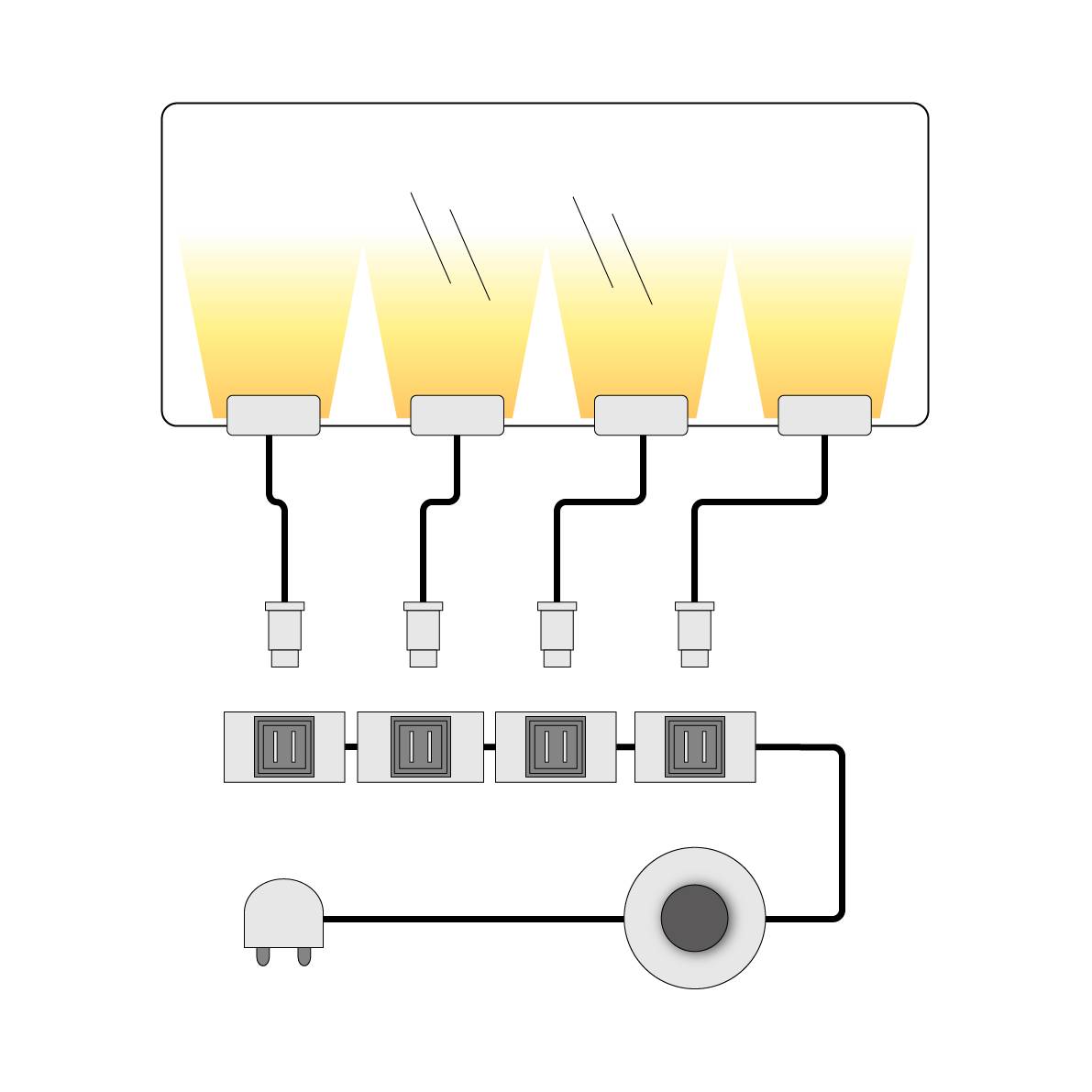 EEK A+, LED-Glasbodenbeleuchtung Paxton (4er-Set) - Kalt WeiÃŸ, Trendteam