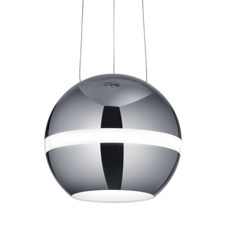 EEK A+, LED-Pendelleuchte Balloon - Metall - 1-flammig - Chrom, Trio