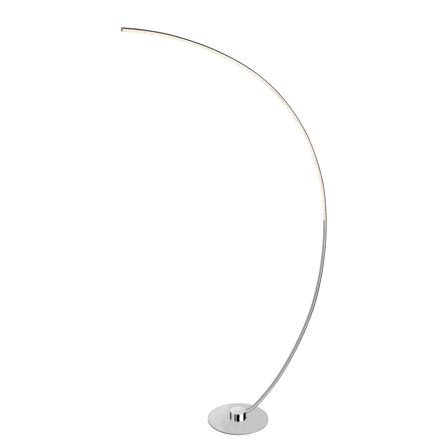 EEK A+, LED-Stehleuchte Curve - Metall/Silikon - Silber Satin, Sompex