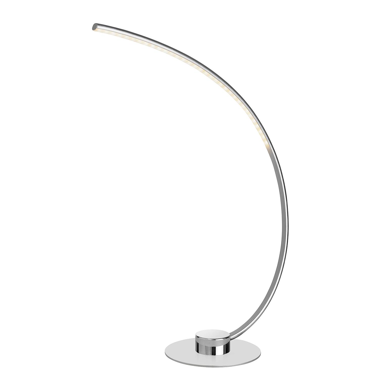 EEK A+, LED-Tischleuchte Curve - Metall/Kunststoff - Silber Satin, Sompex