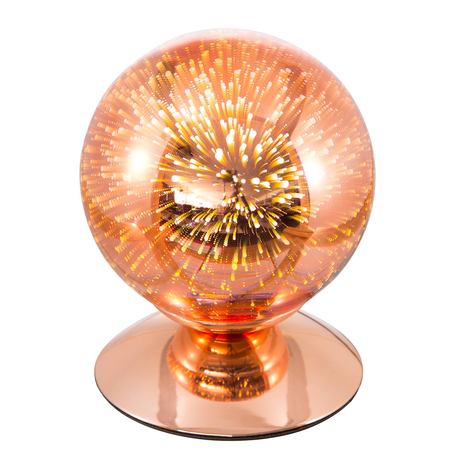 EEK A++, LED-Tischleuchte Firework - Effektglas / Eisen - 1-flammig - Kupfer, Nino Leuchten