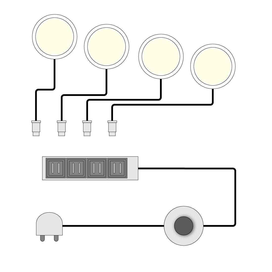 EEK A+, LED-Unterbauspot Baltinava / Paxton (4er-Set) - Kalt WeiÃŸ, Trendteam