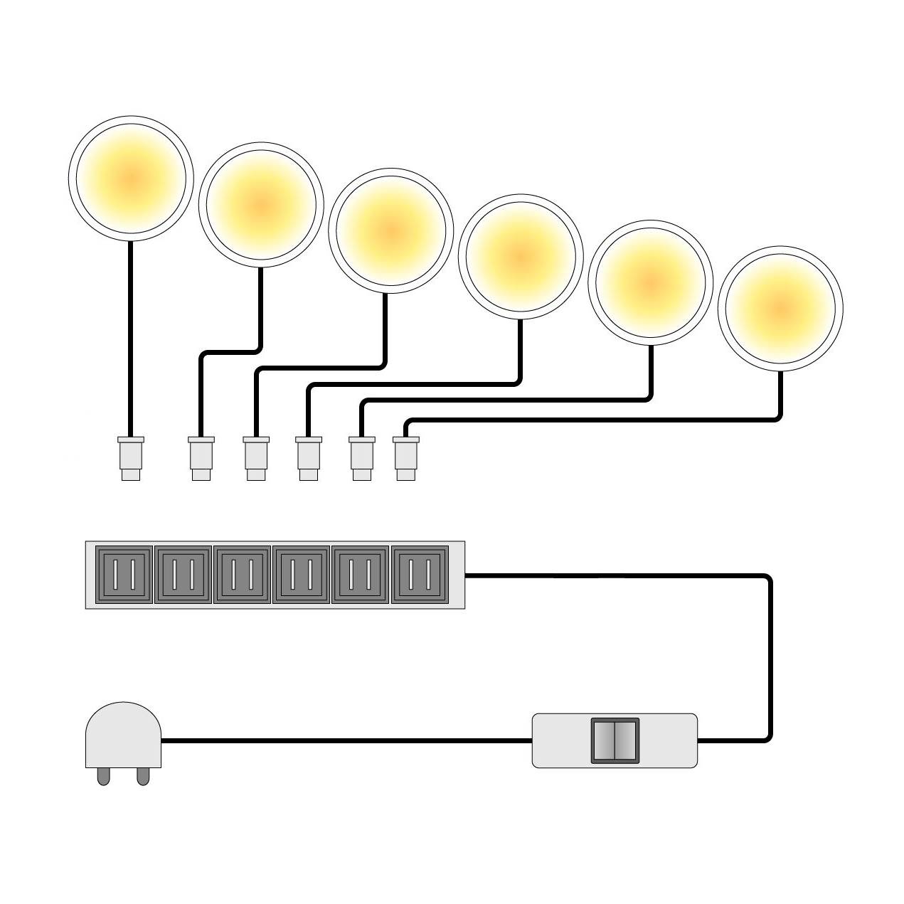 EEK A+, LED-Unterbauspot Canyon (6er-Set), Trendteam