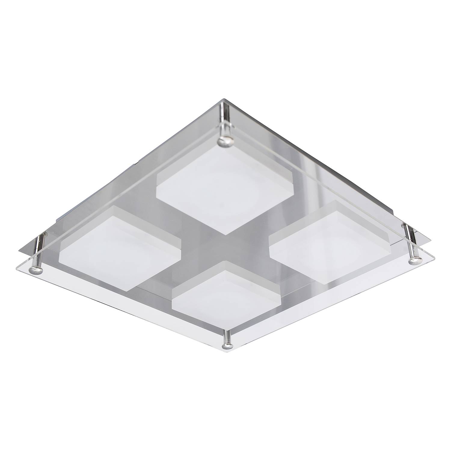 EEK A+, LED-Deckenleuchte Square Shine II - Acrylglas / Stahl - 4, NÃ¤ve