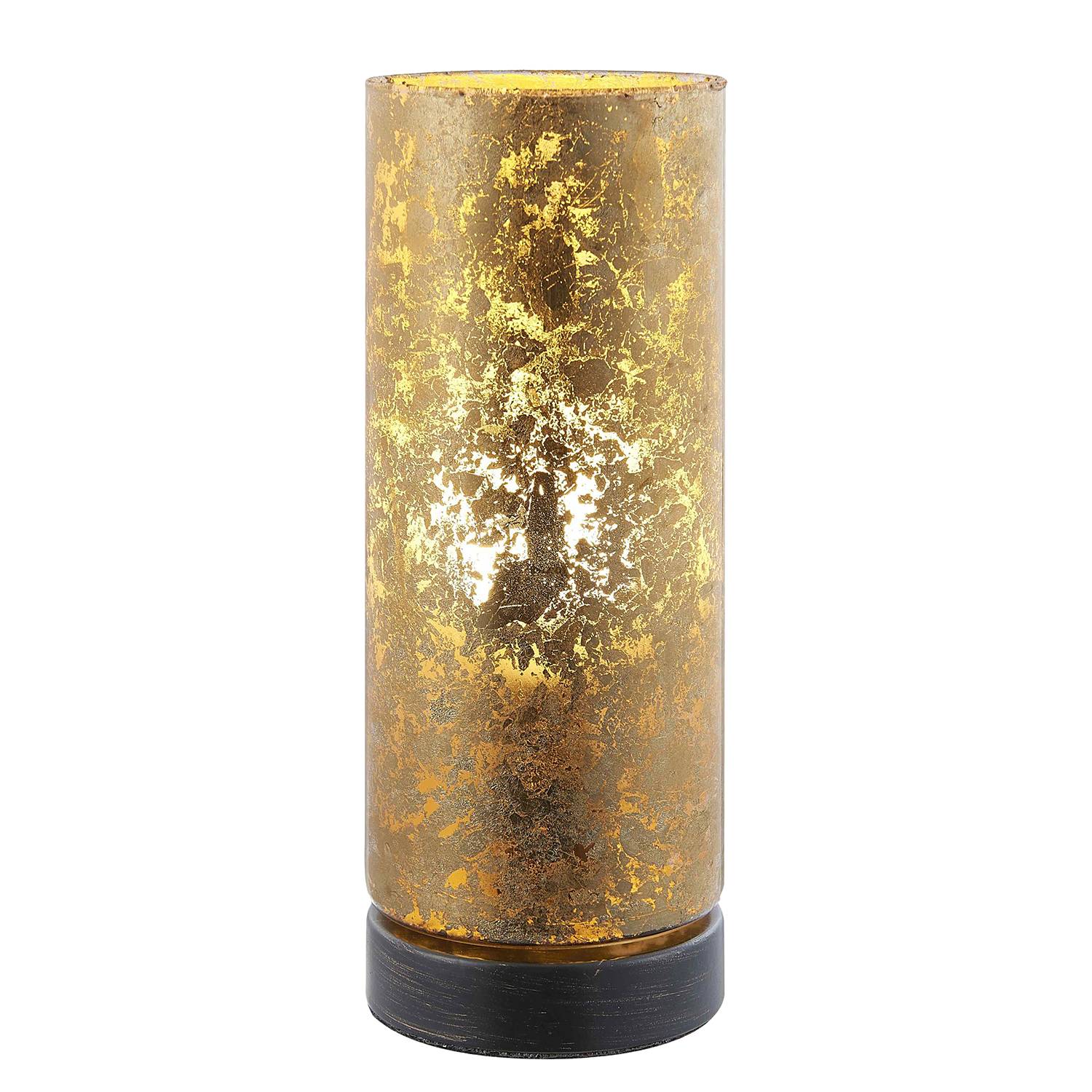 EEK A++, LED-Tischleuchte Latina Haze - Glas / Eisen - 1-flammig - Anthrazit / Gold, Nino Leuchten