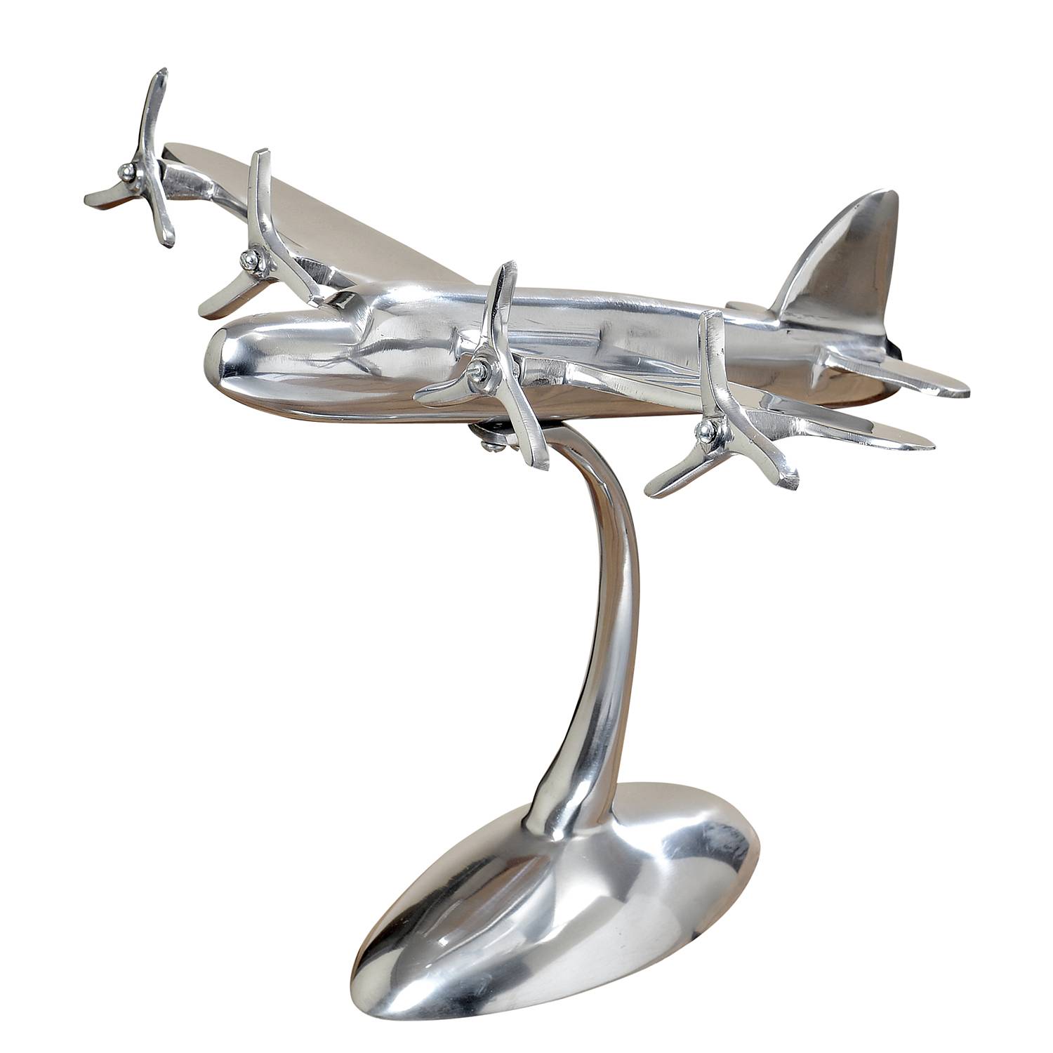 Skulptur Flugzeug - Aluminium - Silber, Boltze