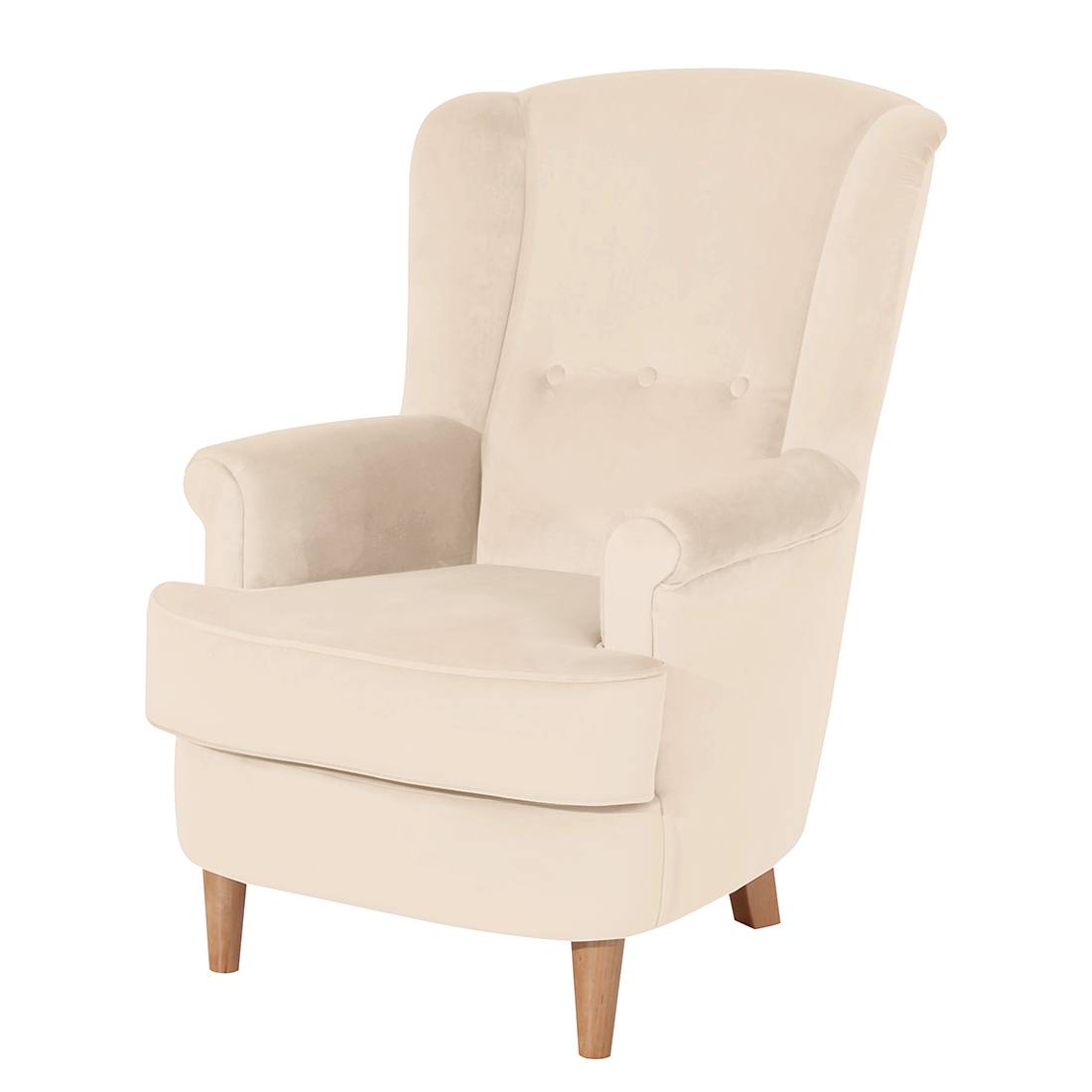 Ohrensessel Orthez - Samt - Creme, Max Winzer online bestellen