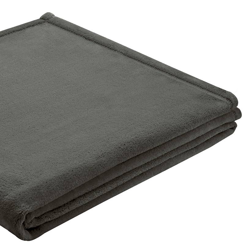 Plaid Soft Cover - Webstoff - Grau, Biederlack