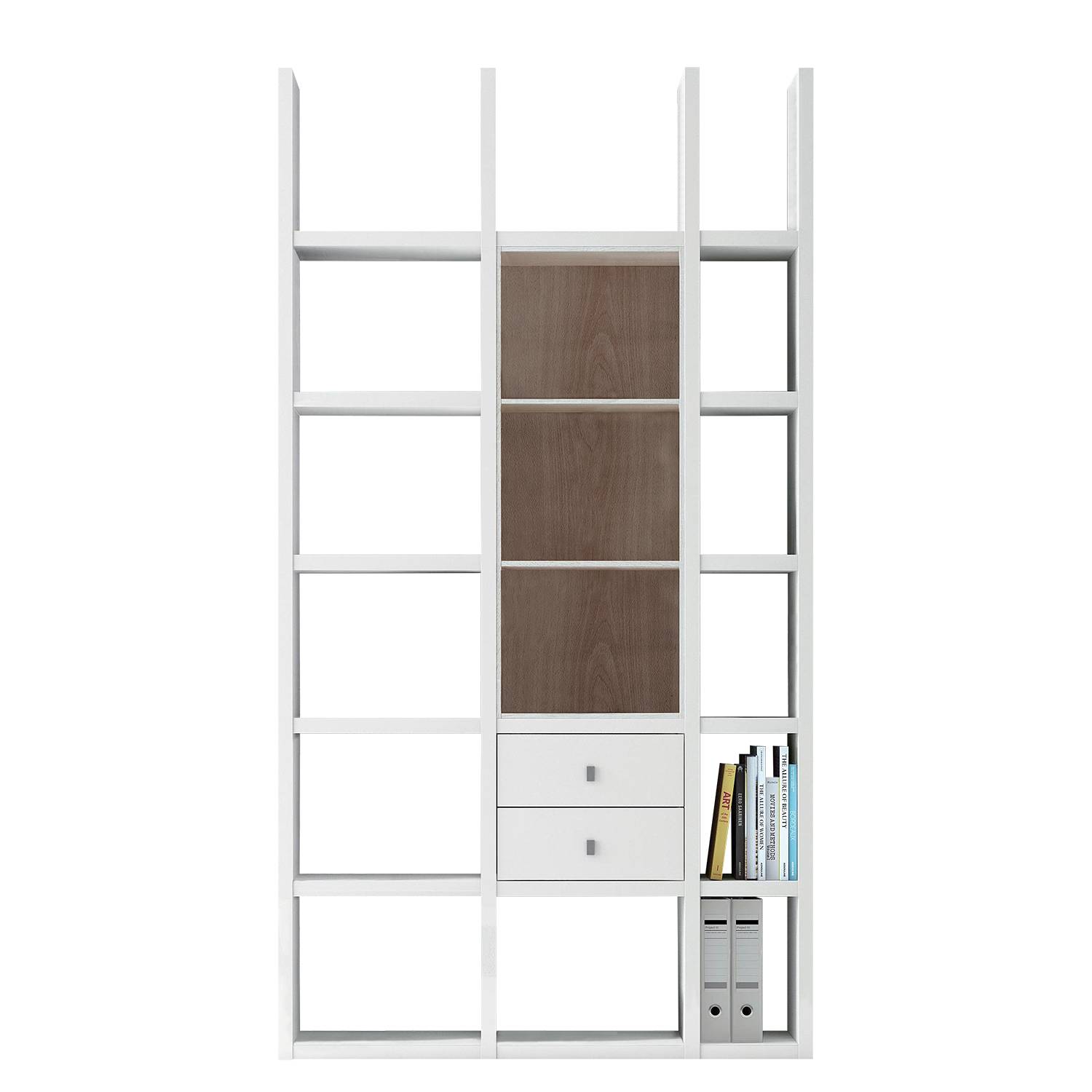 Etagère Emporior III - Blanc / Imitation chêne de Sonoma - Sans éclairage - Blanc / Imitation chêne