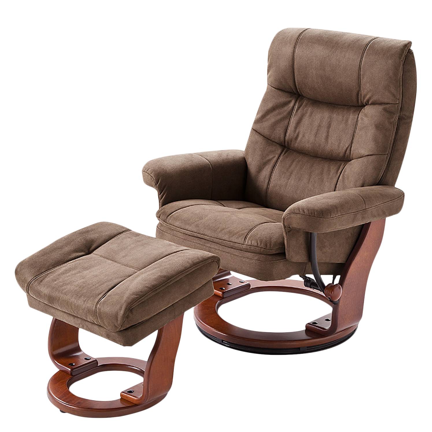 Relaxsessel Jetmore (mit Hocker) - Microfaser - Nussbaum ...