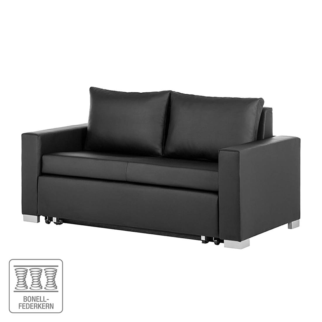 M PP 000134 Schlafsofa Latina II Kunstleder Schwarz 190 Cm