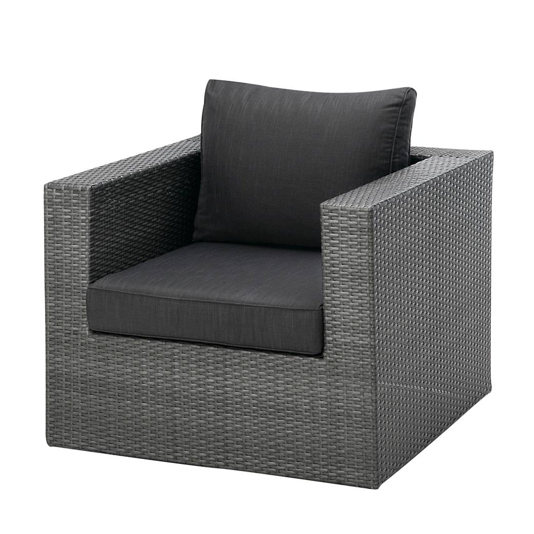 Sessel Lounge Aruba (inkl. Sitz- und Rückenpolster) - Aluminium/Kunstfasergeflecht - Anthrazit/Anthrazit, Best Freizeitmöbel