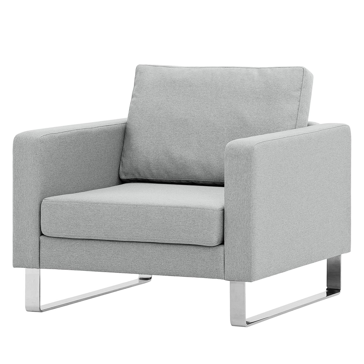 Fauteuil Portobello Tissu - Patins - Tissu Selva Gris argenté, Studio Copenhagen