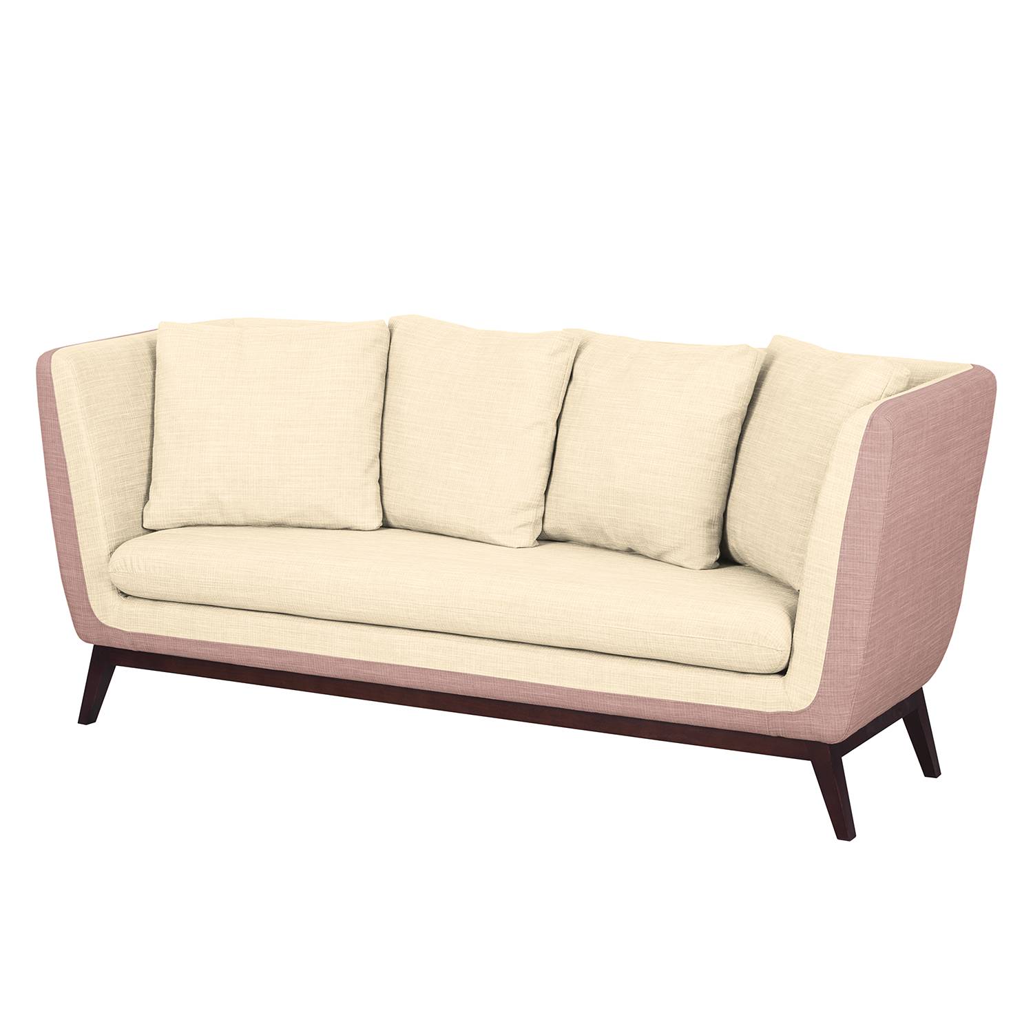 Sofa Sagone (3-Sitzer) Webstoff - Lavendel / CremeweiÃŸ, Morteens