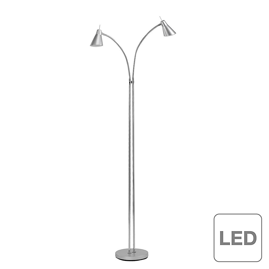 EEK A+, LED-Stehleuchte Diallo - Metall - Silber, Leuchten Direkt