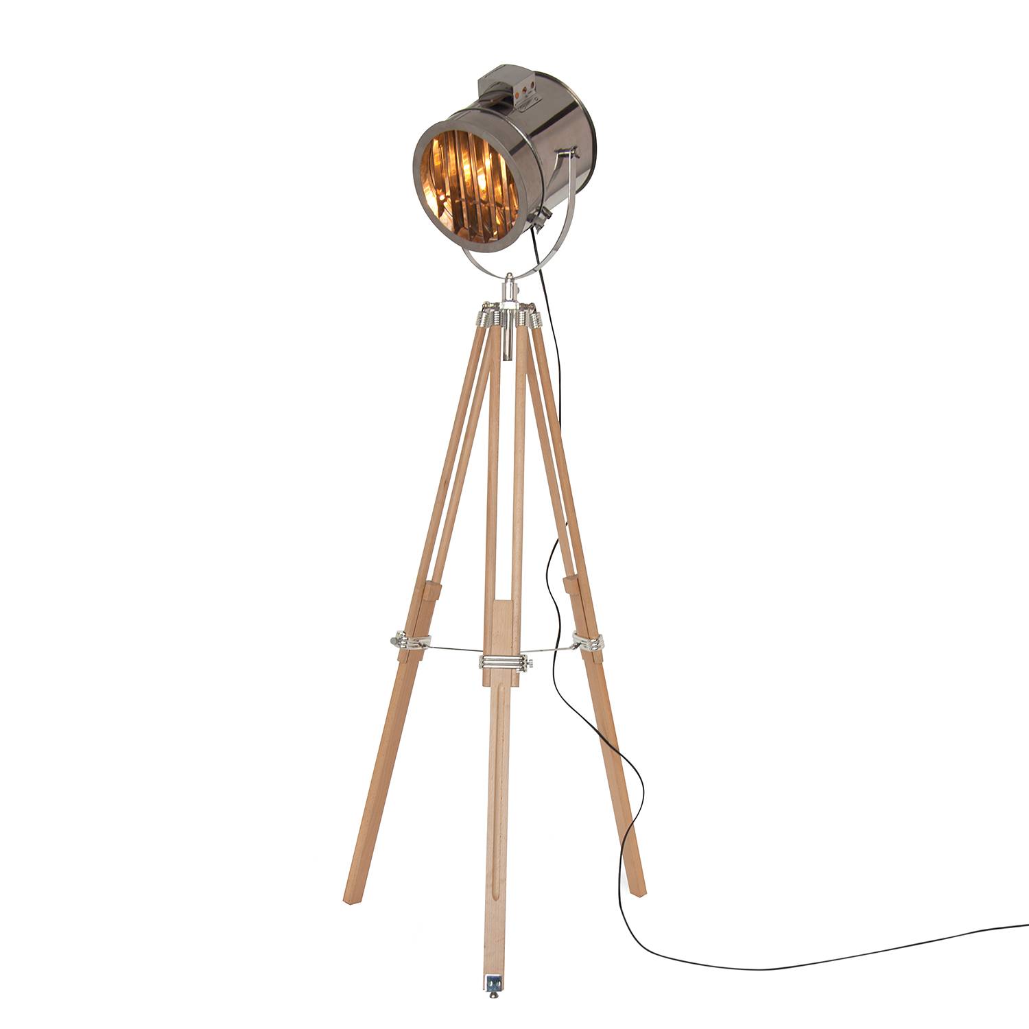 Stehleuchte sonar metall / massivholz fashion for home Stehlampe massivholz