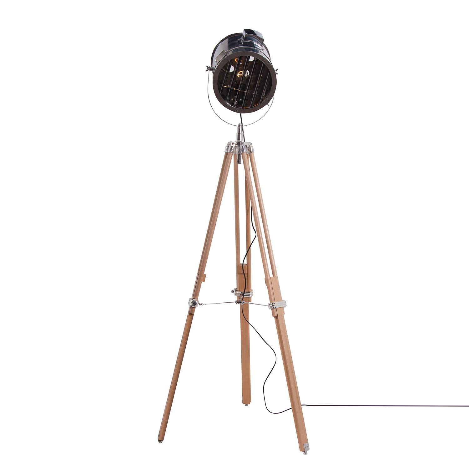 Stehleuchte sonar metall / massivholz fashion for home Stehlampe massivholz