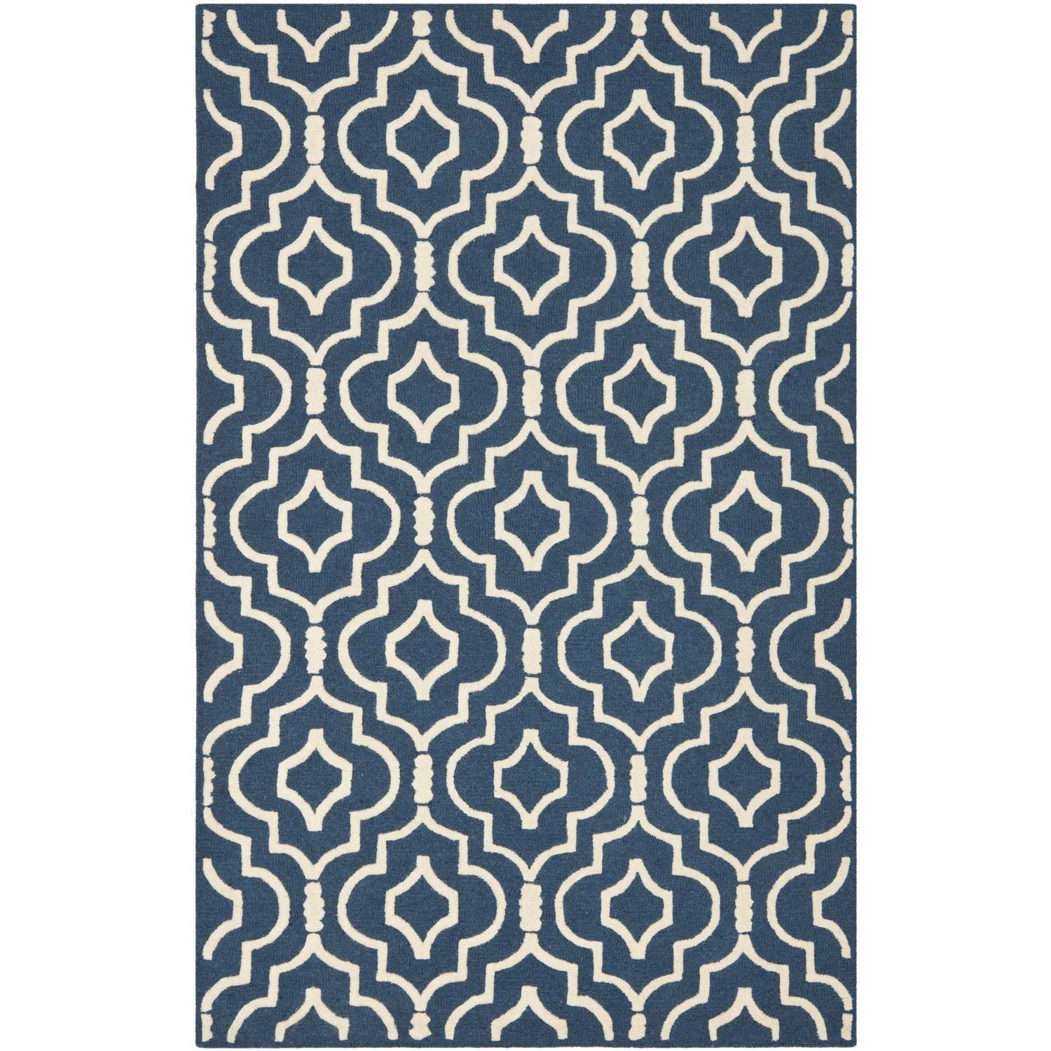 Teppich Ariel handgetuftet - Wolle - Dunkelblau - 152 x 243 cm, Safavieh