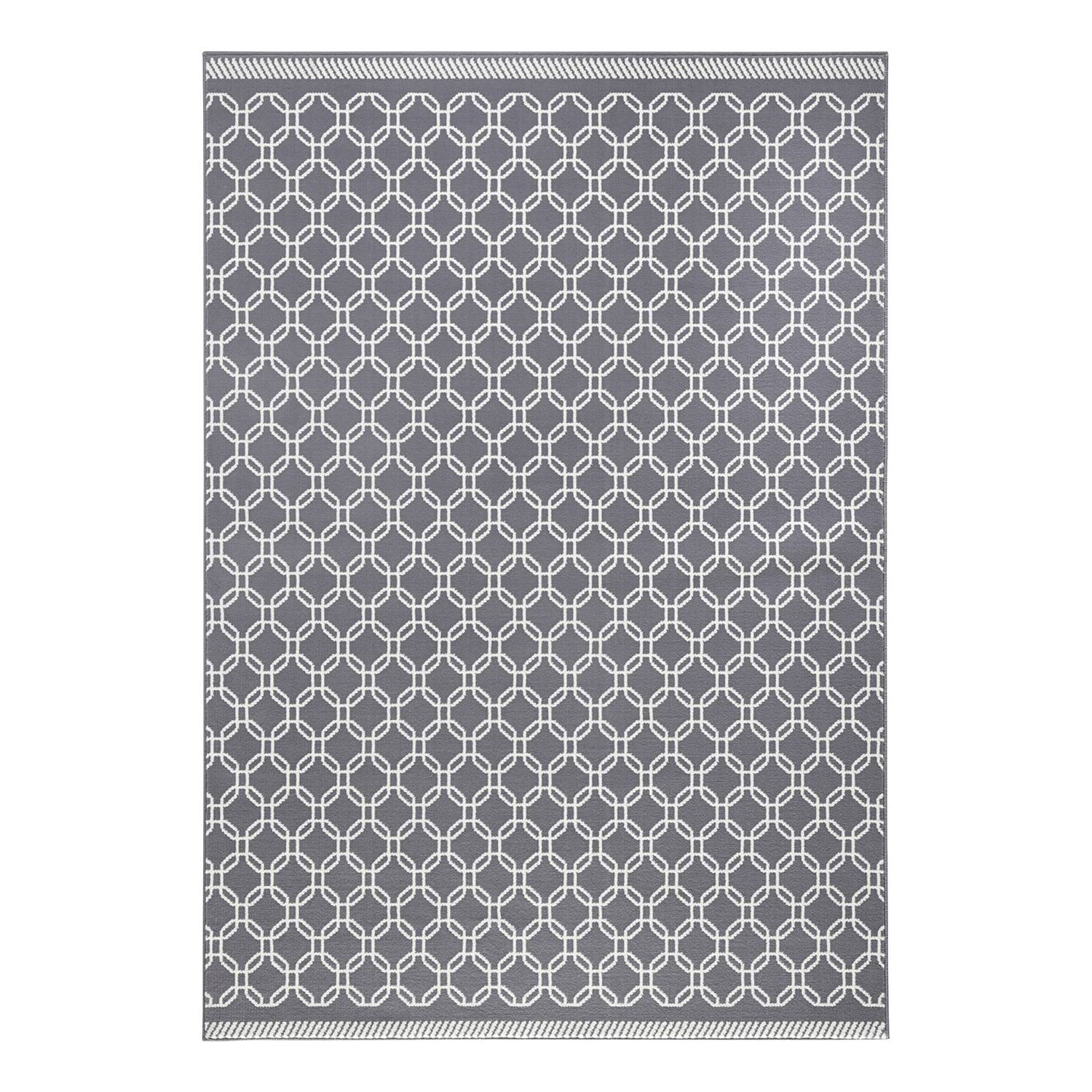 Teppich Chain - Kunstfaser - Grau / Creme - 70 x 140 cm, Zala Living