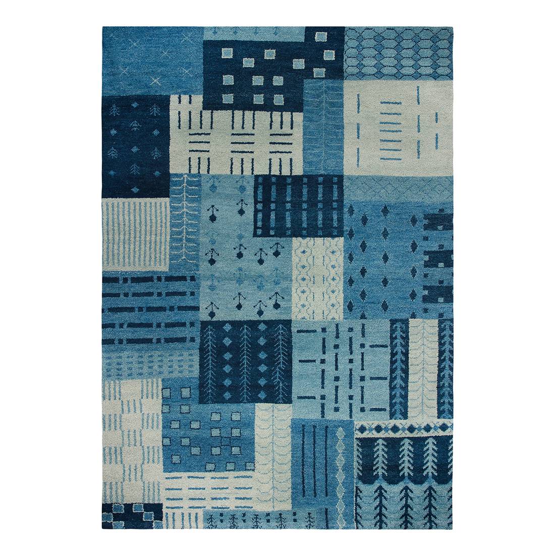 Teppich Cordoba - Wolle/ Blau - 120 cm x 180 cm, Luxor living