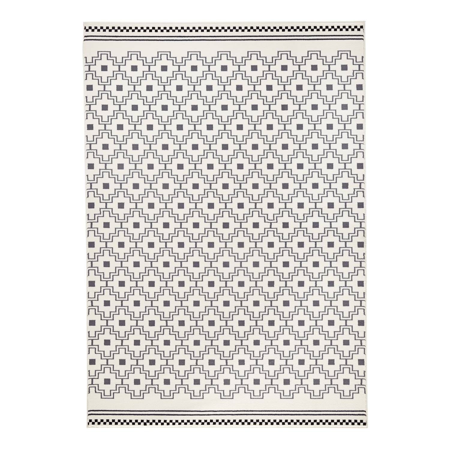 Teppich Cubic - Kunstfaser - Grau / Creme - 200 x 290 cm, Zala Living