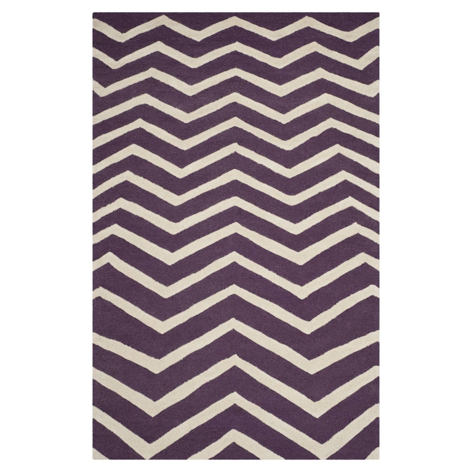 teppich edie lila creme masse 182 x 274 cm 4141252