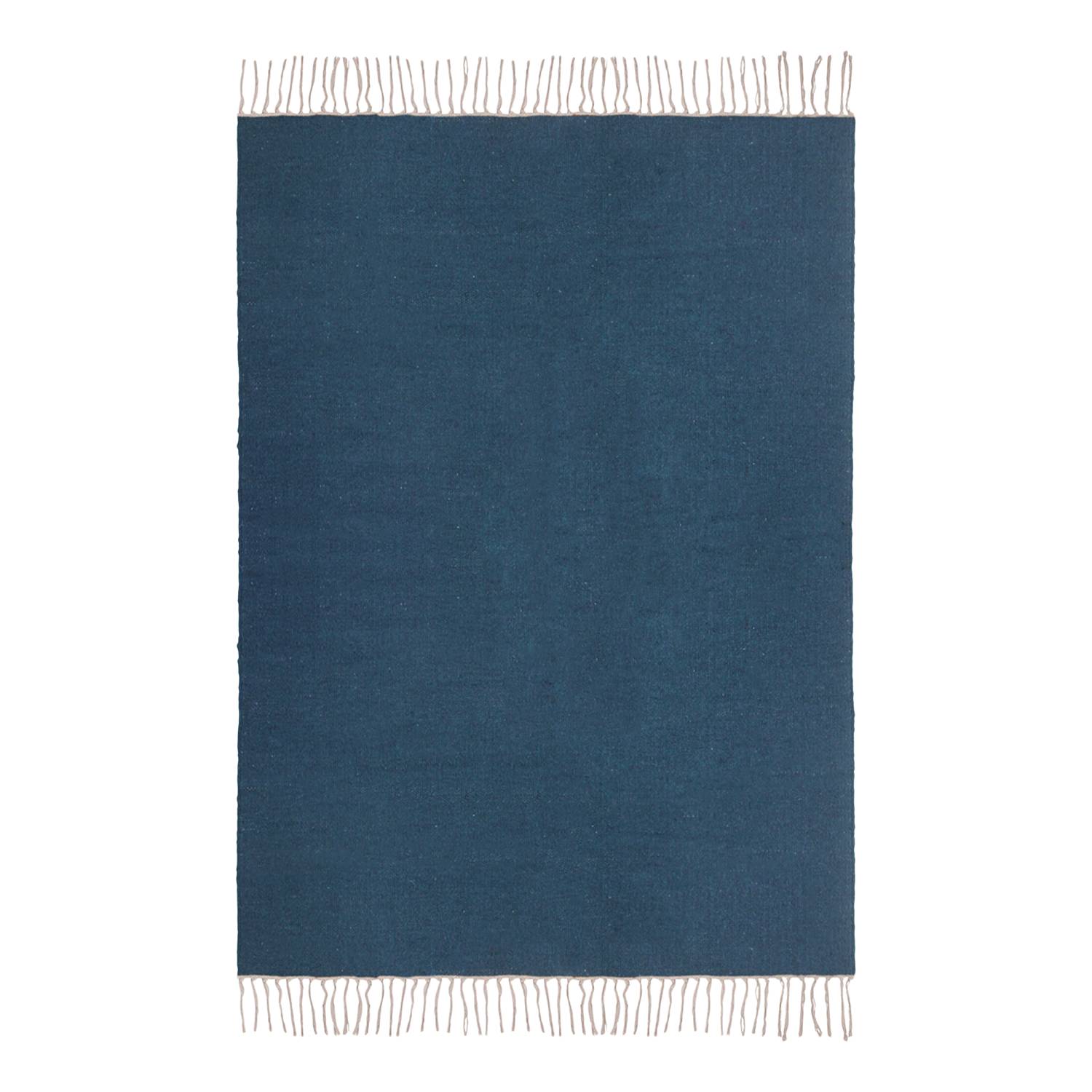 Teppich Fil - Wolle - Blau - 140 x 200 cm, Morteens