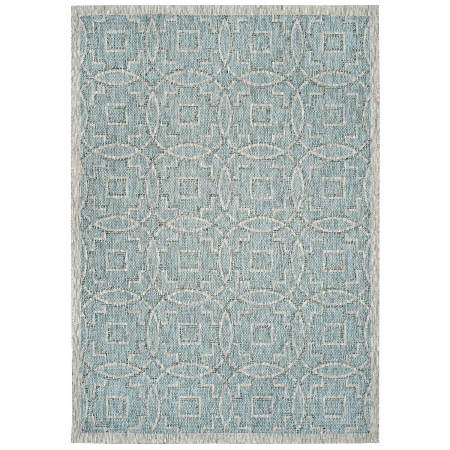 In & Outdoor Teppich Jade - Kunstfaser - TÃ¼rkis / Sand - 160 x 231 cm, Safavieh