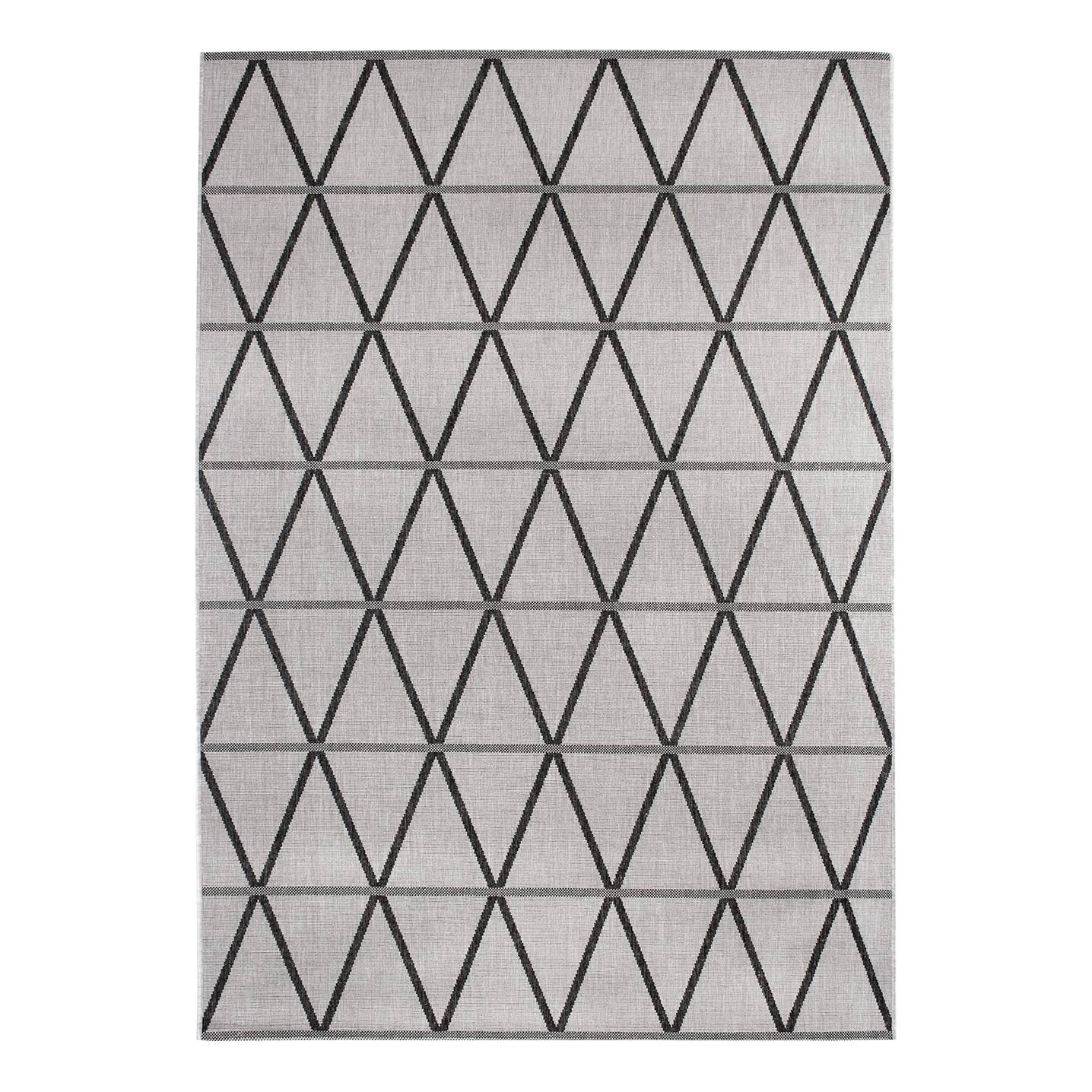Teppich Kandava - Kunstfaser - Grau / Schwarz - 67 x 140 cm, Morteens Teppich Kandava - Kunstfaser - Grau / Schwarz - 67 x 140 cm, Morteens