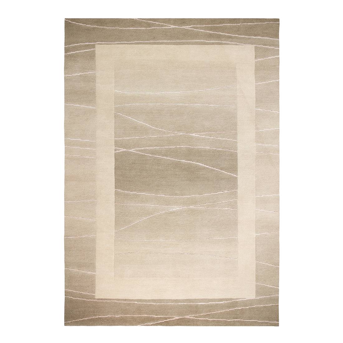 Teppich Linea - Wolle/ Beige - 120 cm x 180 cm, Luxor living