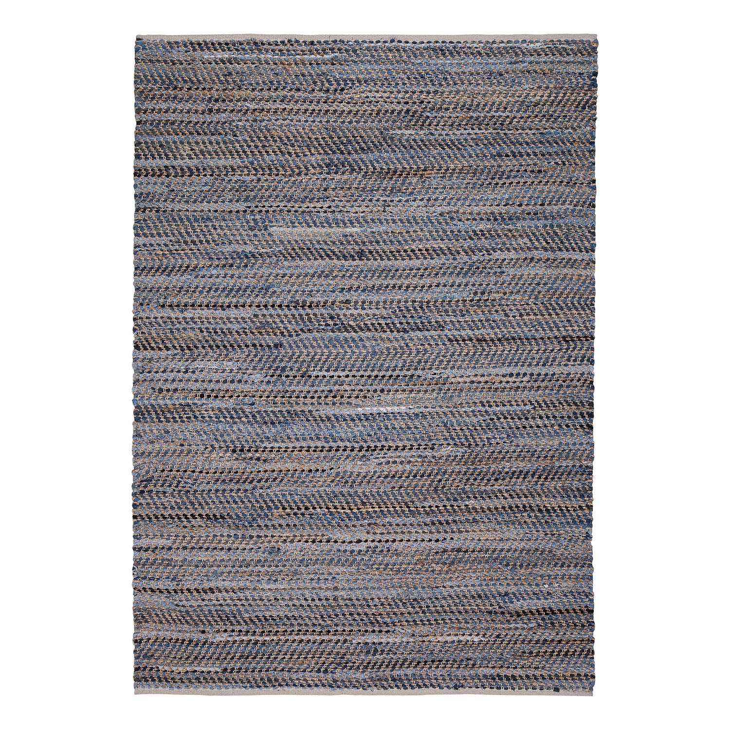 Teppich Meru (Handgewebt) - Webstoff- Blau / Gelb, ars manufacti