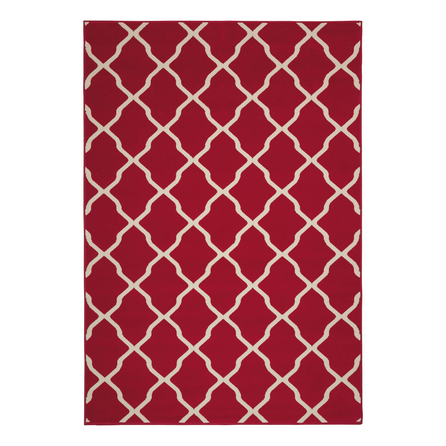 Teppich Mesh - Kunstfaser - Rot / Beige - 160 x 230 cm, mooved