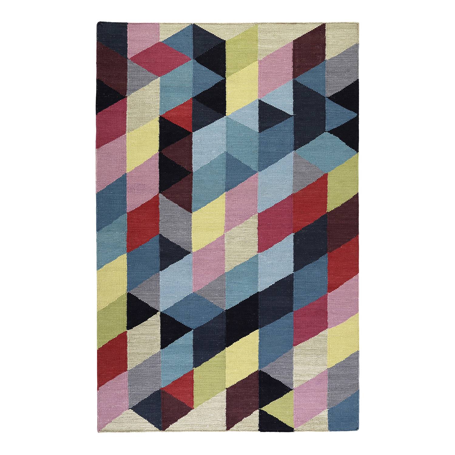 Teppich Rainbow Triangle Kelim handgewebt - Baumwollstoff - Mehrfarbig - 130 x 190 cm, Esprit