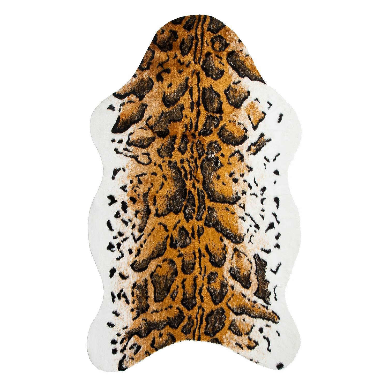 Leopardenkunstfell Sajan - Kunstfaser - Schwarz / WeiÃŸ - 70 x 100 cm, ars manufacti