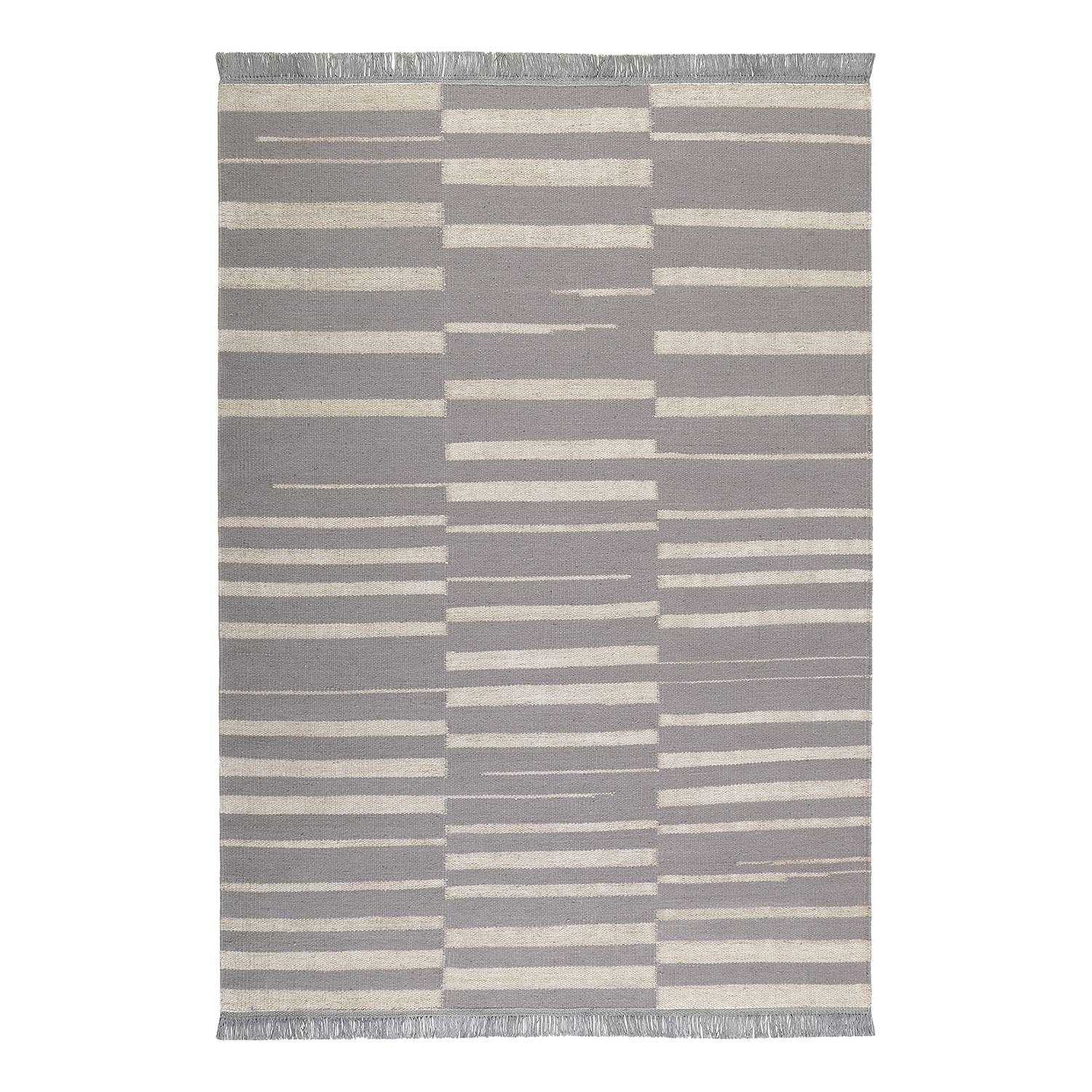 Teppich Skid Marks (handgewebt) - Mischgewebe - Grau / Creme - 130 x 190 cm, carpets&co