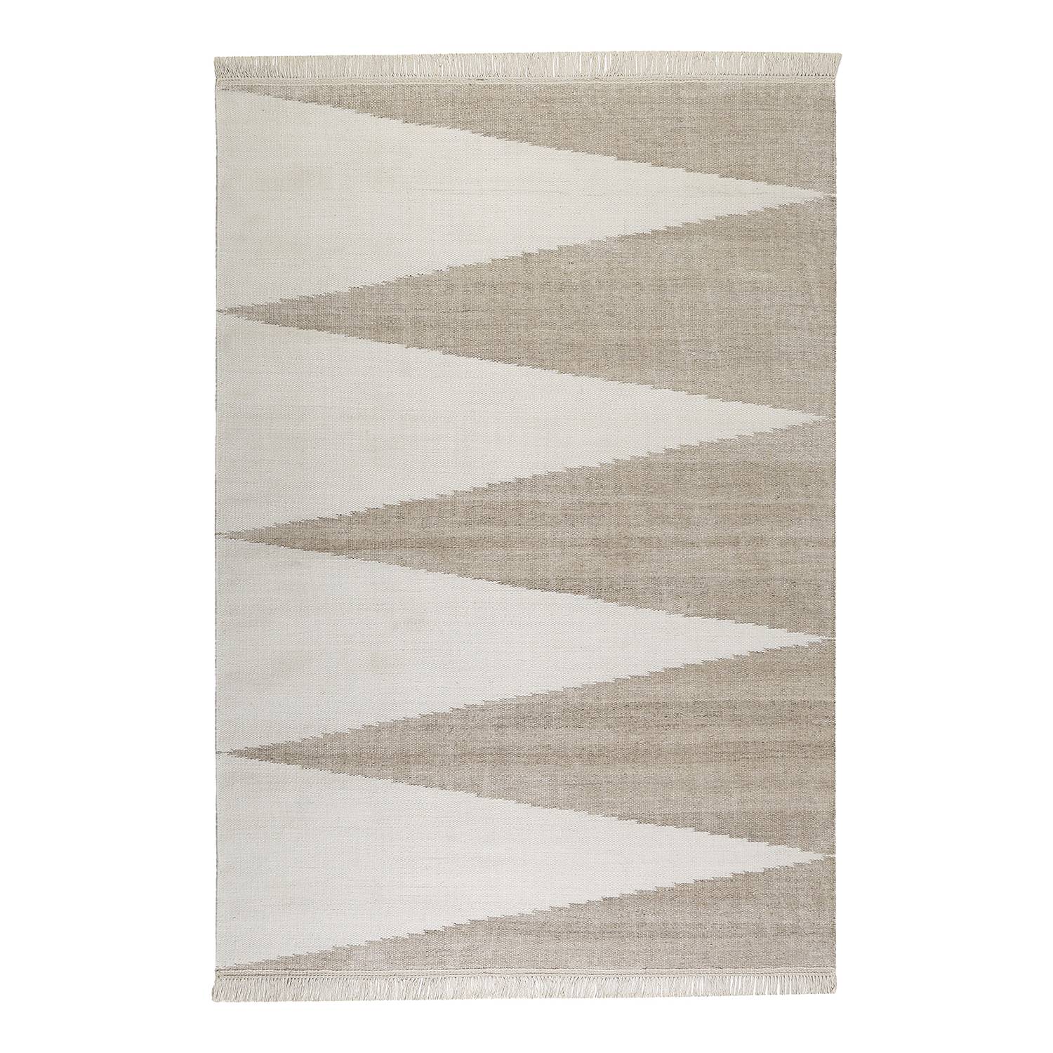 Teppich Smart Triangle (handgewebt) - Mischgewebe - Creme / Beige - 160 x 230 cm, carpets&co