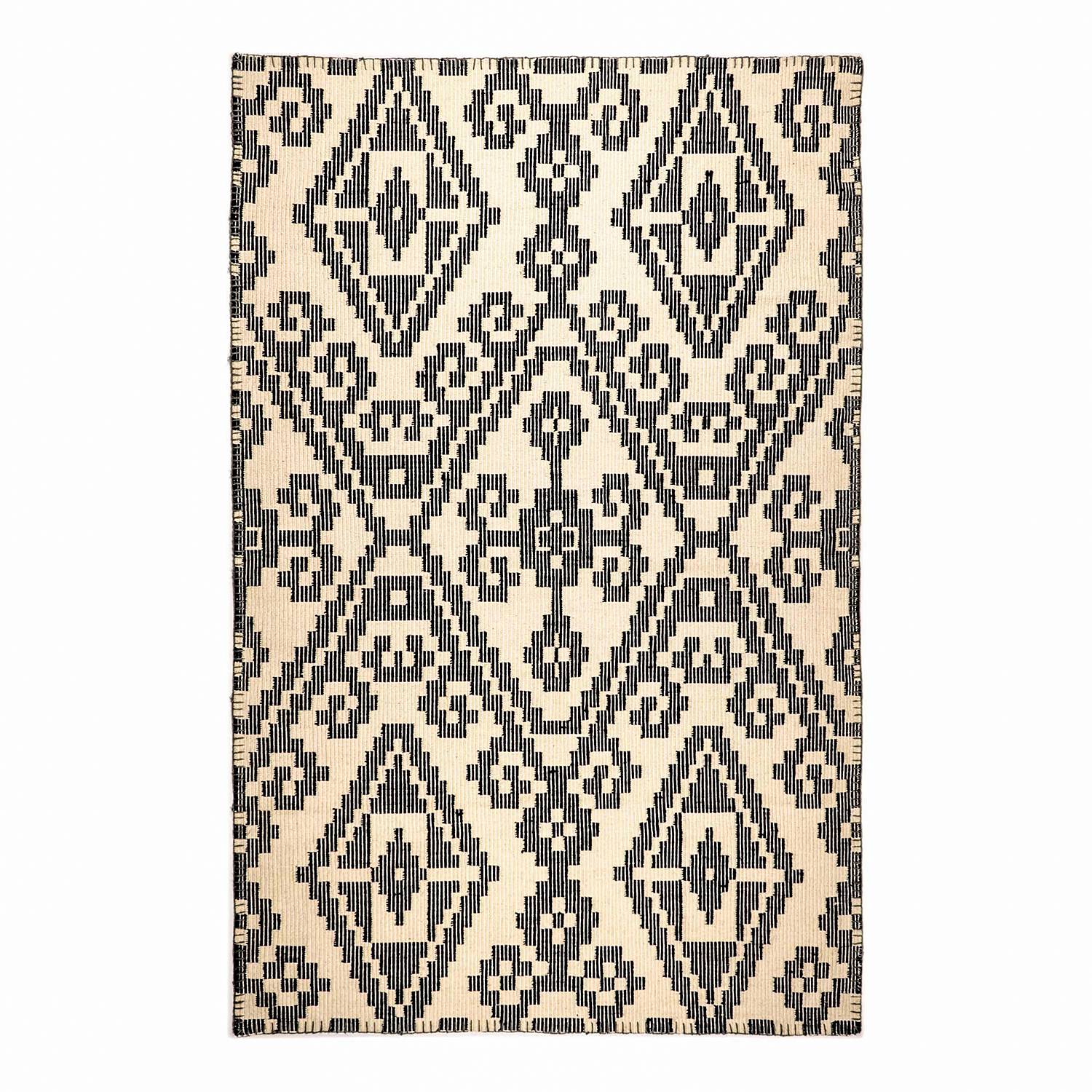 Teppich Vitage Kelim I (handgewebt) - Mischgewebe - Beige / Schwarz - 140 x 200 cm, Tom Tailor