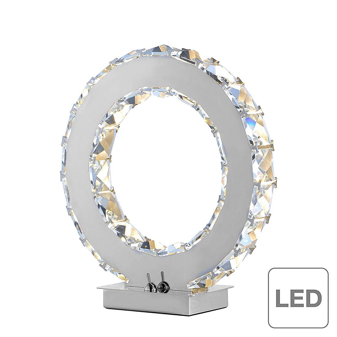 EEK A+, LED-Tischleuchte Jola - Chrom/ Kristall - Silber, Paul Neuhaus
