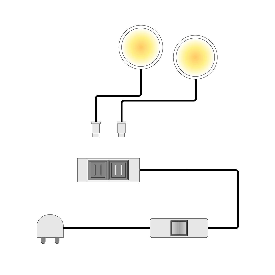 EEK A+, LED-Unterbauspots Allround (2er-Set) - Kalt WeiÃŸ, Trendteam