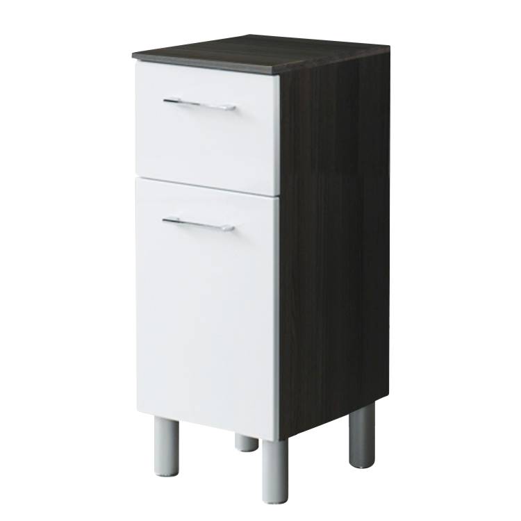 Armoire basse Well-ness - Chêne foncé / Blanc, Giessbach